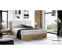PRATO K11 dwuosobowe łóżko kontynentalne 160x200 z pojemnikiem, drewniana skrzynia